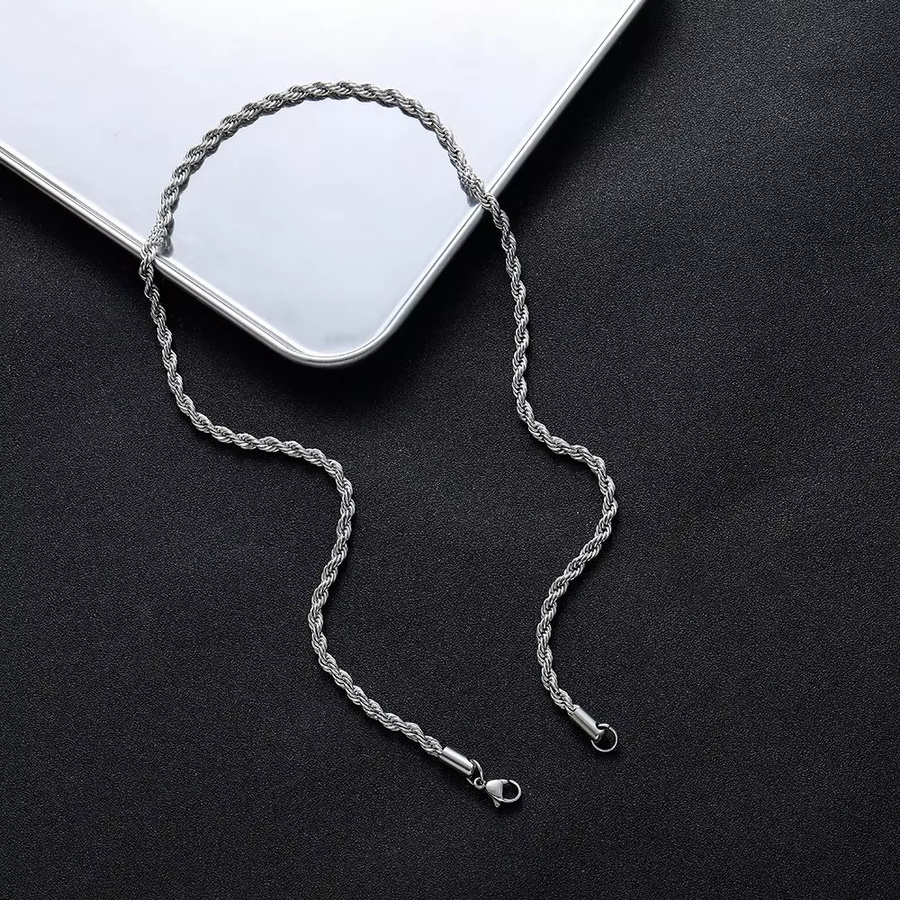 DAIPAN Halskette Edelstahl, Silber, Unisex, 2–6 mm, 40,6–76,2 cm - Bild 2