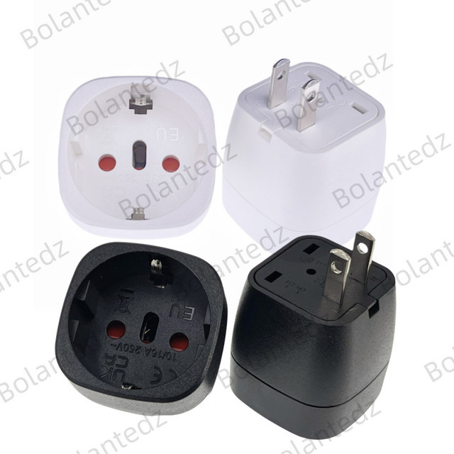 Bolantedz Reiseadapter Set 3-teilig Schwarz für EU, US, Japan und Kanada - Bild 1