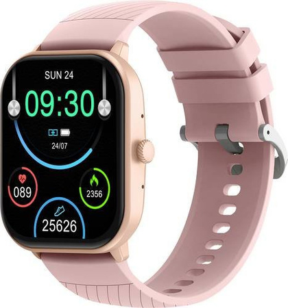 Denver Smartwatch, Silikon, Schwarz, Pink, Rechteckig