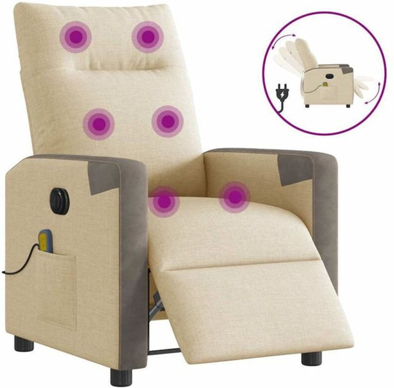 Elektrischer Massagesessel von vidaxl als Relaxsessel aus Stoff in Beige und Grau - Bild 1
