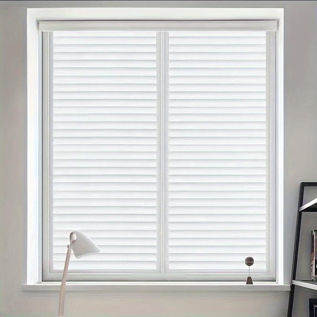 SZ-Damai Sichtschutzfolie für Fenster mit Lamellen, weiß, Breite: 45 cm, Länge: 500 cm - Bild 1