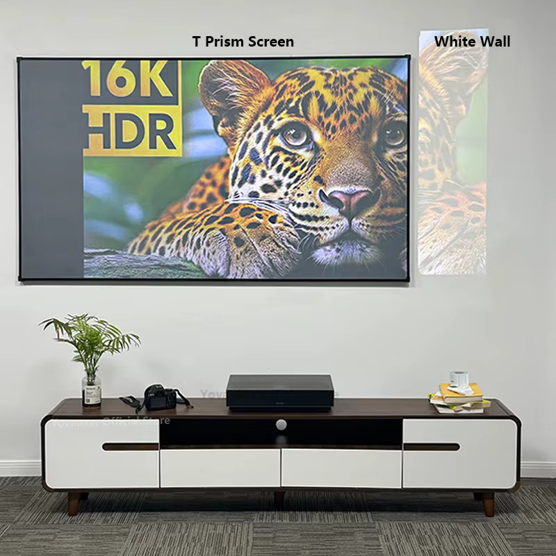 Yovanxer ALR UST T Prisma Rahmenlose Projektionswand für Ultra Short Throw Projektoren, 80 Zoll, 4K UHD Anti-Licht Leinwand für dein Heimkino - Bild 3