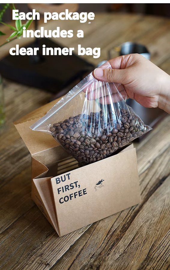 StoBag Pyramidenboxen mit Kaffee-Motiv und Griff aus Kraftpapier in Grau, 12 oder 20 Stück Geschenktüten für kleine Geschenke und Einzelhandelsdisplay - Bild 2