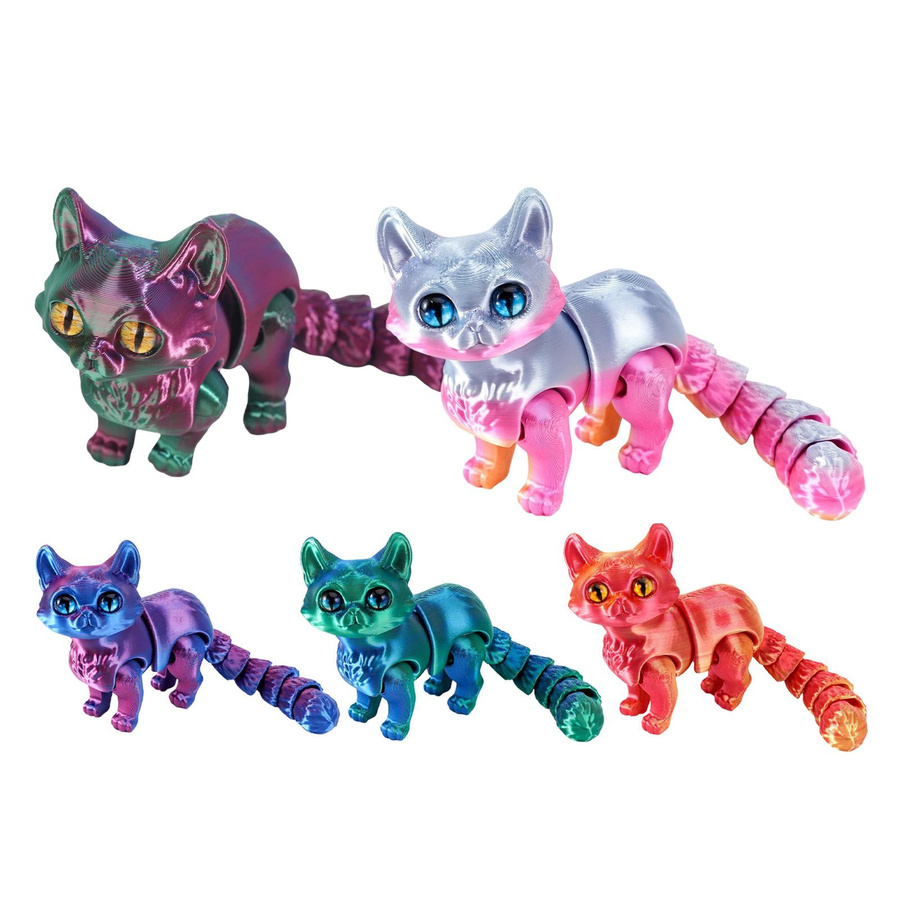 Fashnics 3D-gedruckte Katzen Ornamente aus Kunststoff bunt - Bild 4