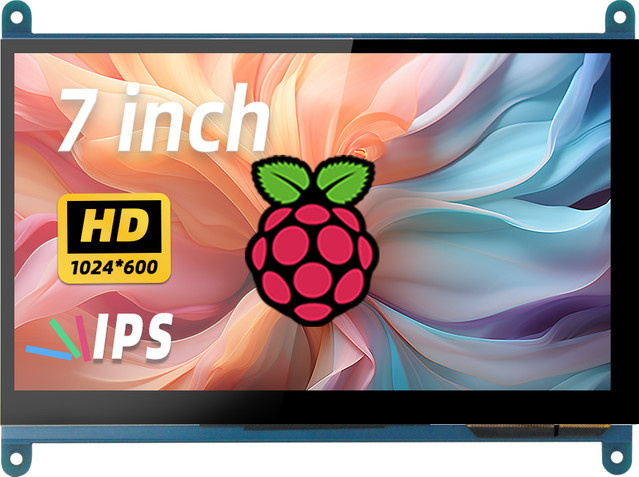 Raspberry Pi 7-Zoll IPS LCD HDMI Touchscreen-Monitor mit 1024 x 600 Auflösung - Bild 1