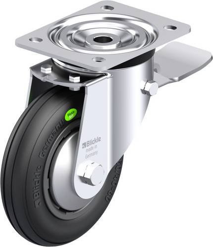 Blickle L-VWPP 160G-ST-FA Stahlblech-Lenkrolle in Silber und Schwarz mit 160 mm Rad-Durchmesser und 70 kg Tragfähigkeit - Bild 1