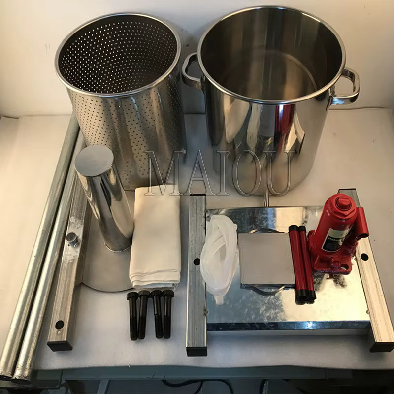 Manuelle hydraulische Fruchtpresse von maiou aus Edelstahl in Silber, 22 l Entsafter für Trauben, Honig, Heidelbeeren und Maulbeeren - Bild 4