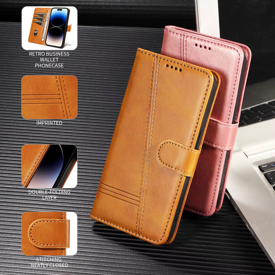 Xiaomi Premium Ledertasche mit Magnetverschluss und Kartenfächern als Wallet Cover für Redmi Note 15 14 14S 13 12 12S 11 10 9 8 8T Pro Plus Turbo Speed 4G 5G - Bild 4