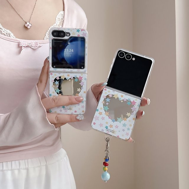 Samsung Galaxy Z Flip Schutzhülle mit Stern-Liebe-Spiegel Design und Charm in Multicolour - Bild 1