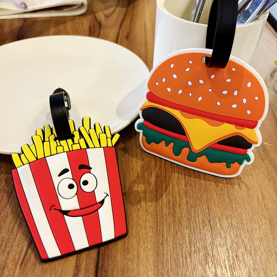 BOYI Kofferanhänger in Kartoffel-Chip-Burger-Optik als Gepäckanhänger zur Identifikation für deine Reise, Mehrfarbig - Bild 2