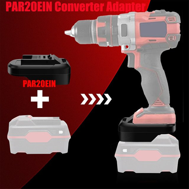 HAKSINKY PAR20EIN Akkuadapter in Schwarz zur Umwandlung von Parkside 20V Li-Ionen-Akkus für 18V Li-Ionen-Elektrowerkzeuge - Bild 1