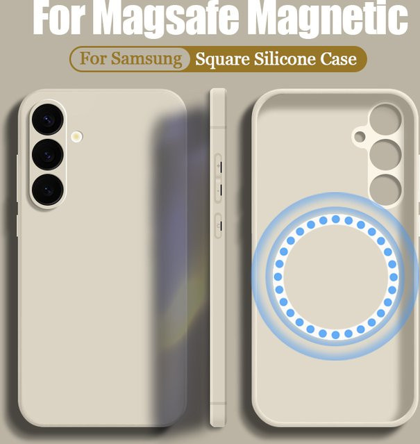 Magnetische Schutzhülle für Samsung Galaxy S26 S25 S24 S23 S22 Ultra S23 Plus S21 FE kompatibel mit MagSafe für kabelloses Laden in Schwarz und Beige - Bild 1
