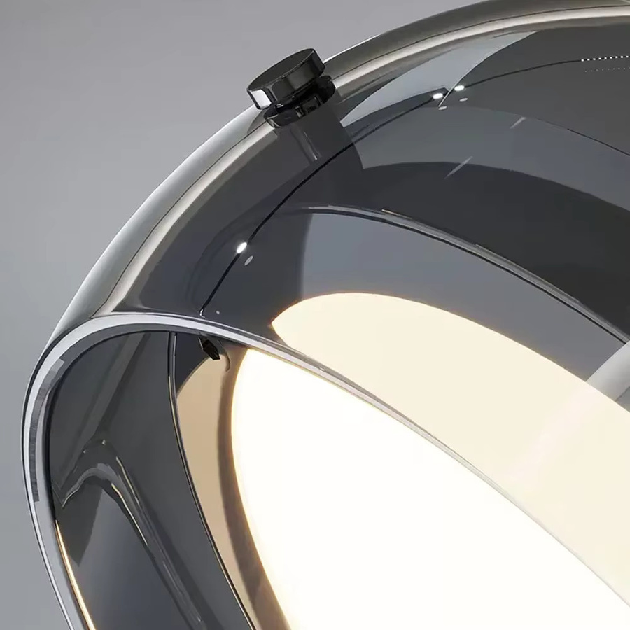 CETANT LED Glas-Pendelleuchte in Transparent, moderne Ring-Pendelleuchte mit warmweißem Licht für Wohnzimmer und Schlafzimmer - Bild 5