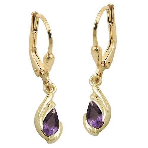 SIGO Ohrringe Brisur Tropfen Amethyst, 375 Gold, Damen - Bild 1