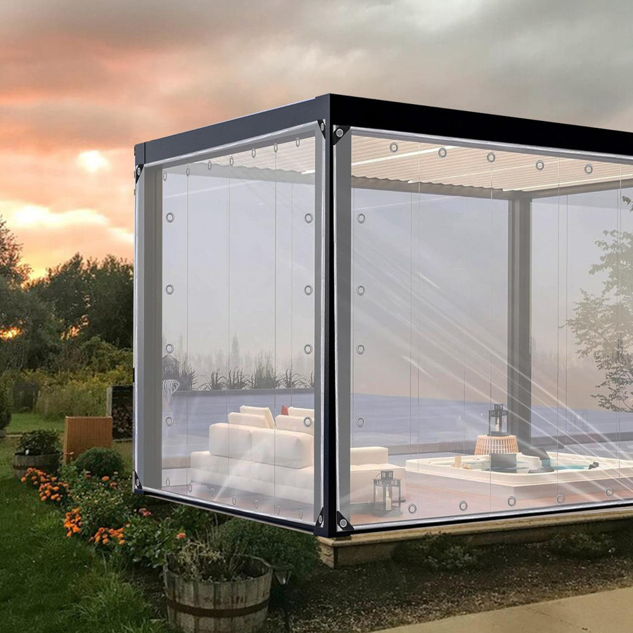 CosyHome Transparente Regenplane, verdickte und wasserabweisende Mehrzweckplane, Farbe: transparent, B x H: 140 x 190 cm - Bild 4