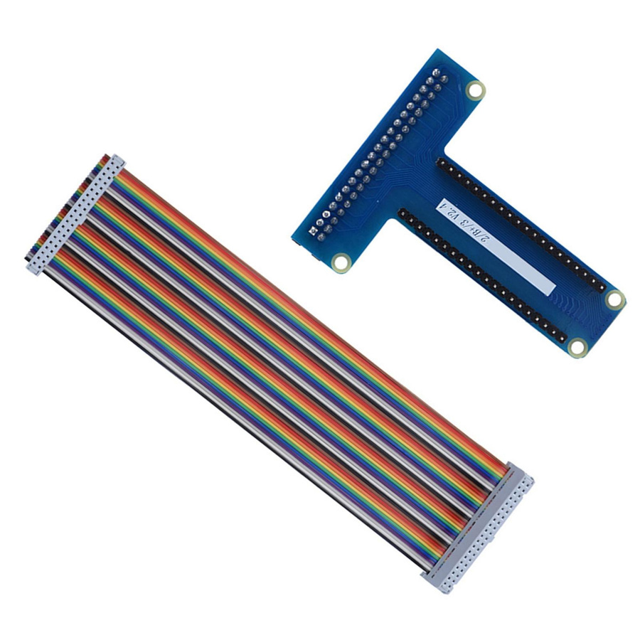 Igeteck T-Typ GPIO-Erweiterungskarte mit 40Pin Flachbandkabel für Raspberry Pi 1B+ 2B 3B, multicolour - Bild 3