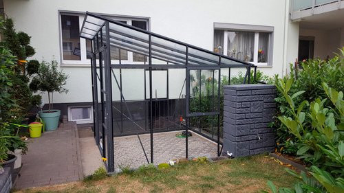 VITAVIA Gewächshaus Freya Plus aus Aluminium in Schwarz, B: 254 cm, H: 246 cm, T: 254 cm - Bild 1
