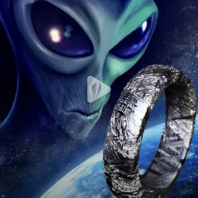 Meteorit-Ring, Silber, Vintage, Unisex - Bild 1