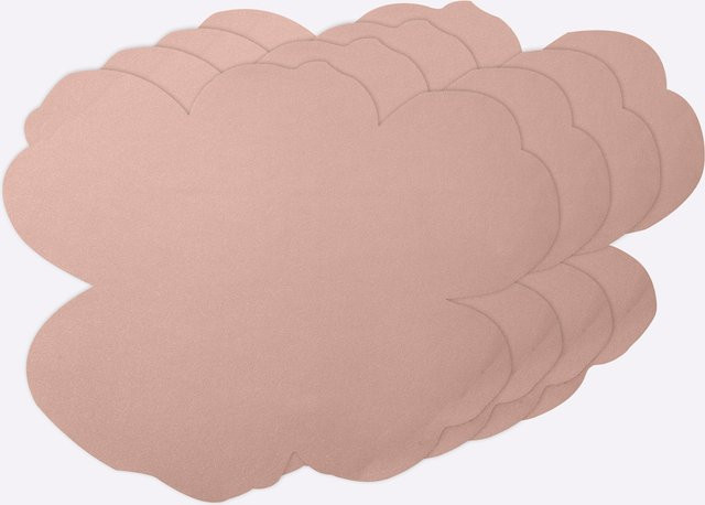 Platz-Set Impressionen in Puder mit floralem Muster aus abwaschbarem Lederimitat, B/T: 45 x 45 cm - Bild 1