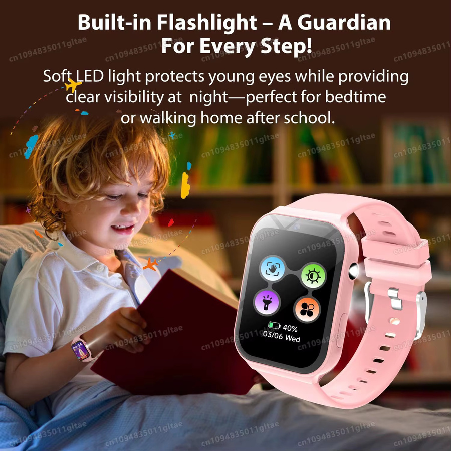 YeasMaie Smartwatch, Kunststoff, Silikon, Kinder, Unisex, Lila, Rosa, Pink - Bild 4