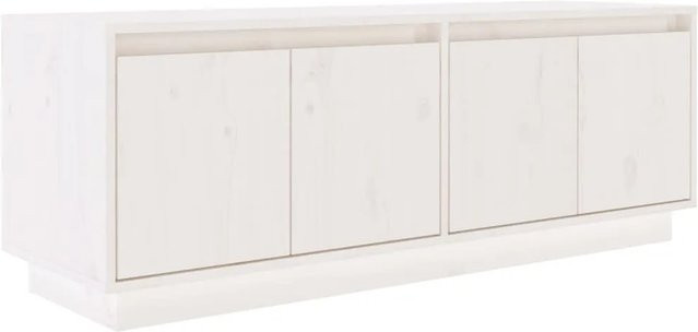 vidaXL TV-Schrank aus Kiefer-Massivholz in Weiß, B/T/H: 110 x 34 x 40 cm - Bild 1