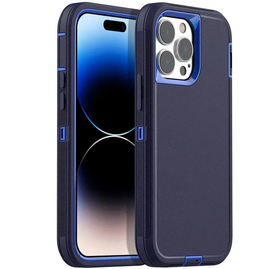 3 in 1 Heavy Duty Armor stoßfeste und staubdichte Schutzhülle für iPhone in Schwarz - Bild 2