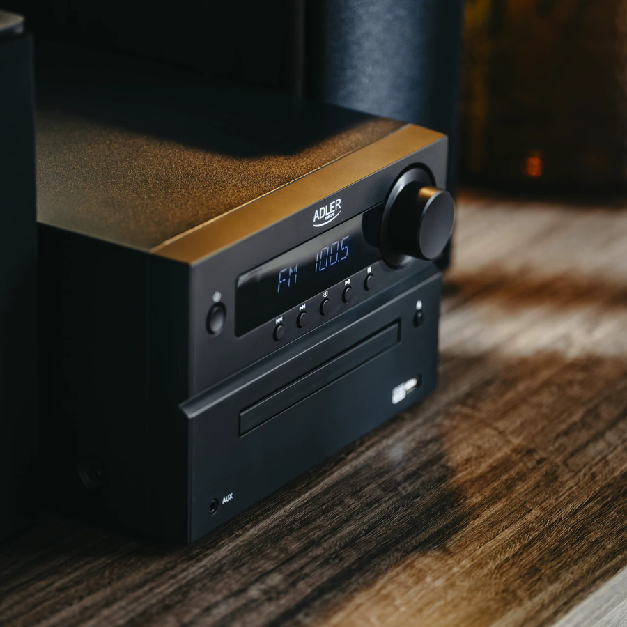 Adler AD 1917 Mini HI-FI Turm in Schwarz mit 50 W Leistung, Bluetooth, CD, USB und UKW-Radio inklusive Fernbedienung und EQ - Bild 3