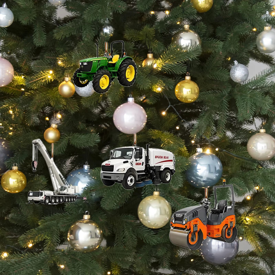 Heavy Equipment Adventskalender aus Acryl mit Bagger und Baufahrzeugen, 24-Tage-Weihnachts-Countdown-Kalender, Mehrfarbig - Bild 3