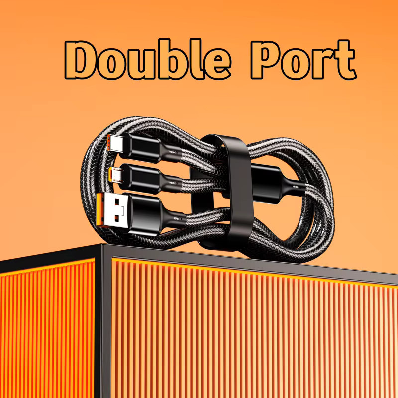 Setolgh 2-in-1 USB-A zu USB-C, Lightning und Micro USB Schnellladekabel für iOS und Android Geräte - Bild 3