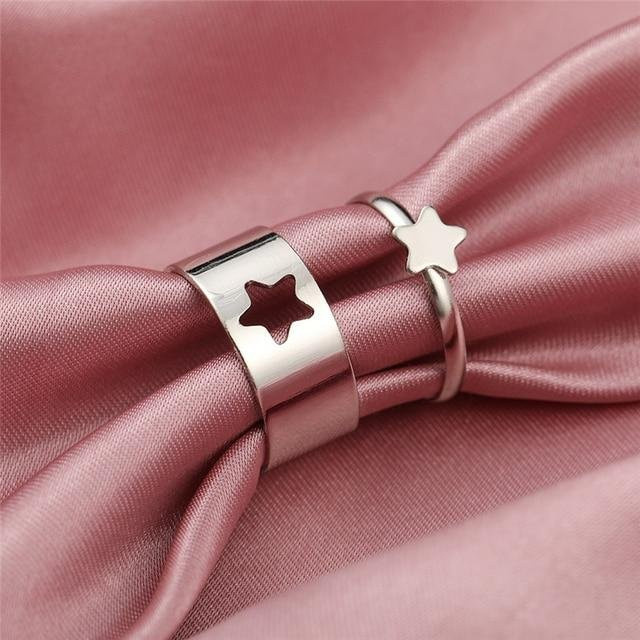 Ringe Set Herz, Messing, Silber, Damen - Bild 1