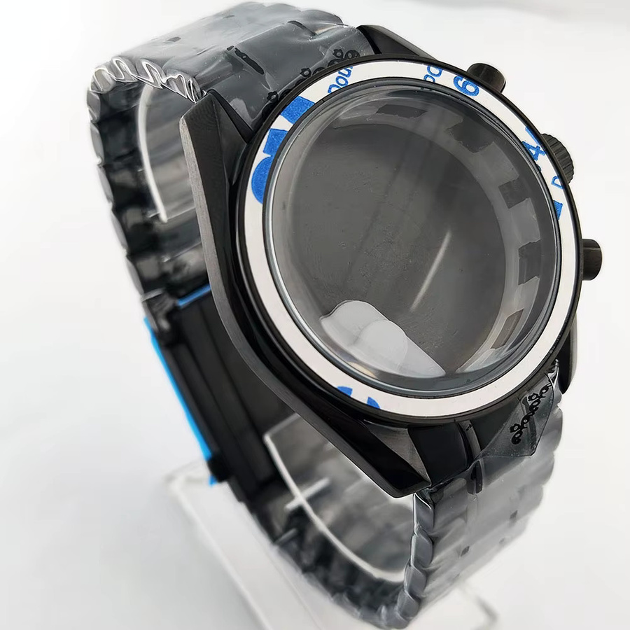 OUMASHI Uhrenzubehör, Gehäuse Edelstahl, Schwarz, 40 mm, Quarz - Bild 2