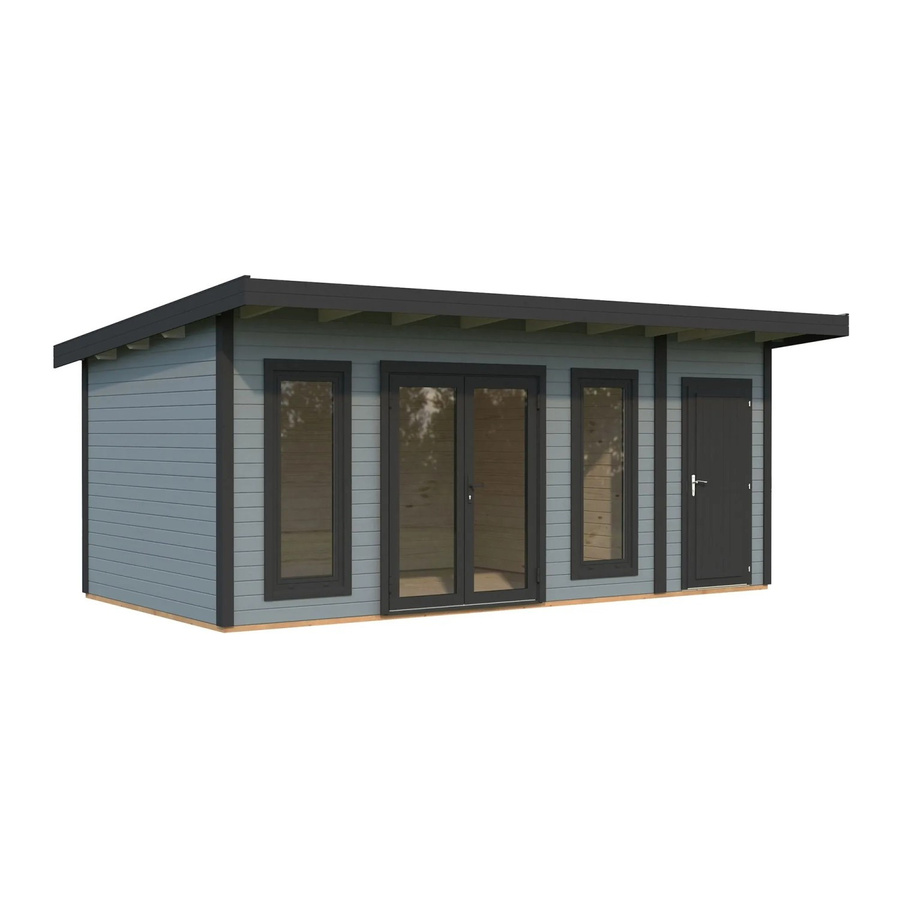 Palmako Holz-Gartenhaus Aurelia mit Pultdach in Hellgrau, B: 586 cm, T: 300 cm - Bild 2