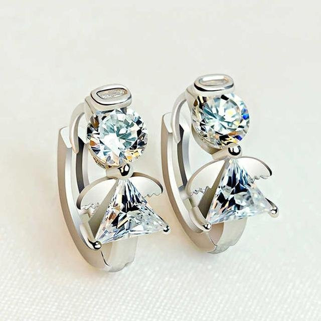 Wucifang Jewelry Creolen, Zirkonia, gray, Damen - Bild 1