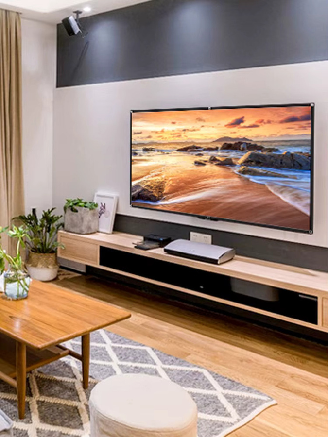 LEJIADA Projektionsleinwand 16:9 High-Density Weitwinkel für Outdoor und Heimkino, faltbar und waschbar, Weiß, 60-200 Zoll - Bild 5