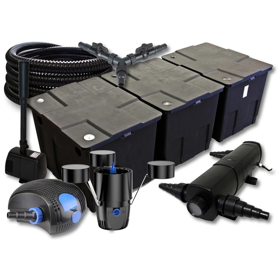 Sunsun Teichfilter Set mit 100W Pumpe, 24W UVC, Skimmer und Schlauch in Schwarz - Bild 2