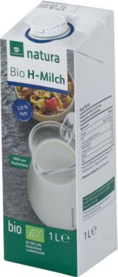 natura H-Vollmilch, Bio, 3,8 %, 12 x 1 l - Bild 1