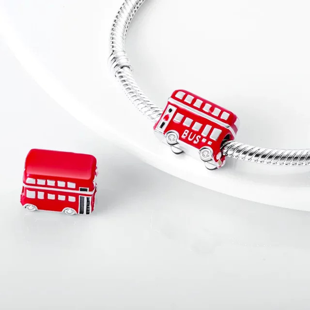 Plata Perlen Rote Doppeldecker-Bus, 925 Silber, Zirkonia, Damen - Bild 1