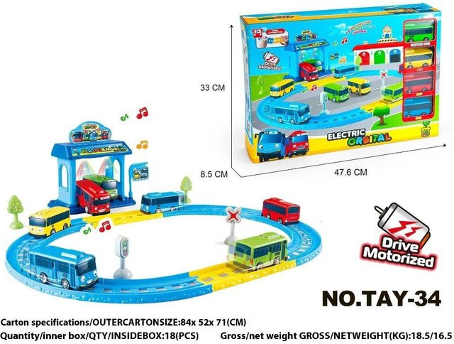 Discover Intime Tayo der kleine Bus Schleuder- und Rückziehwagen DIY-Strecke, Automodell, ab 14 Jahre - Bild 1