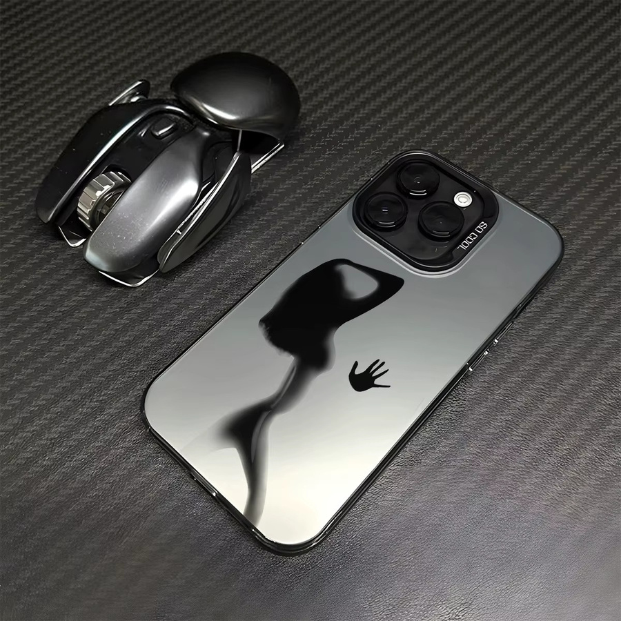 Laser Design Handyhülle aus PC und TPU für iPhone 16 15 14 13 12 11 Pro Max XR X Farbe: Grau - Bild 1