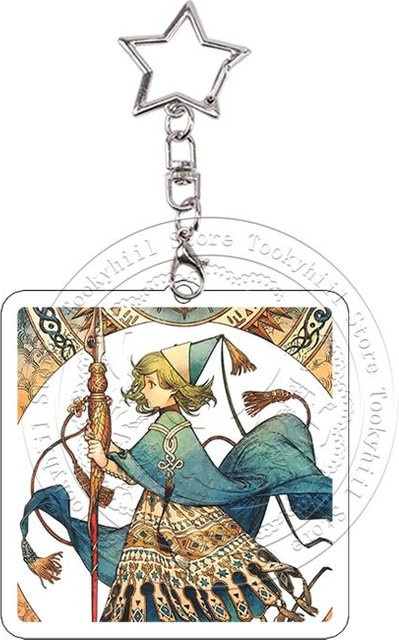 CHIC STUDIO Schlüsselanhänger Hexenhut Cartoon Acryl, White, Unisex - Bild 1