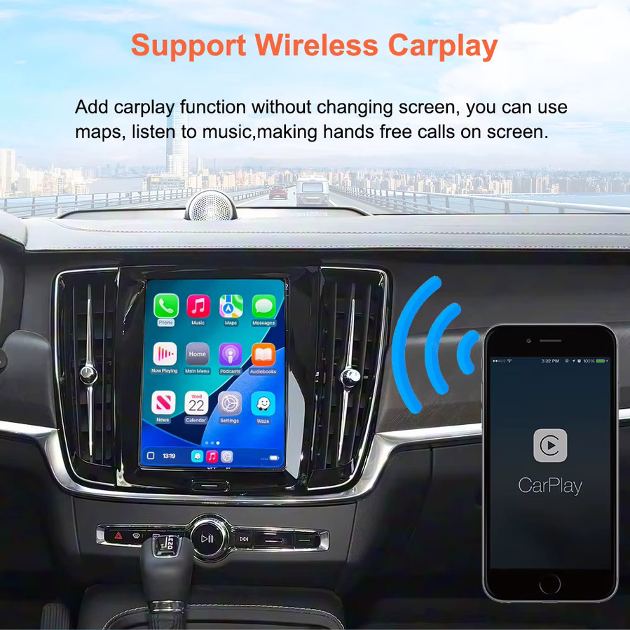 Bonroad Wireless CarPlay und Android Auto Nachrüstkit-Modul mit Airplay Mirroring für Volvo V60 V90 S60 XC40 XC60 XC90 S60 S90 (2018-2022), Schwarz - Bild 3
