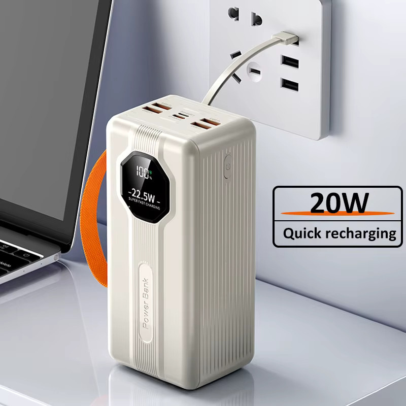Tragbare LED-Campinglampe mit 50000mAh Powerbank und 4 USB-Anschlüssen in Weiß - Bild 2