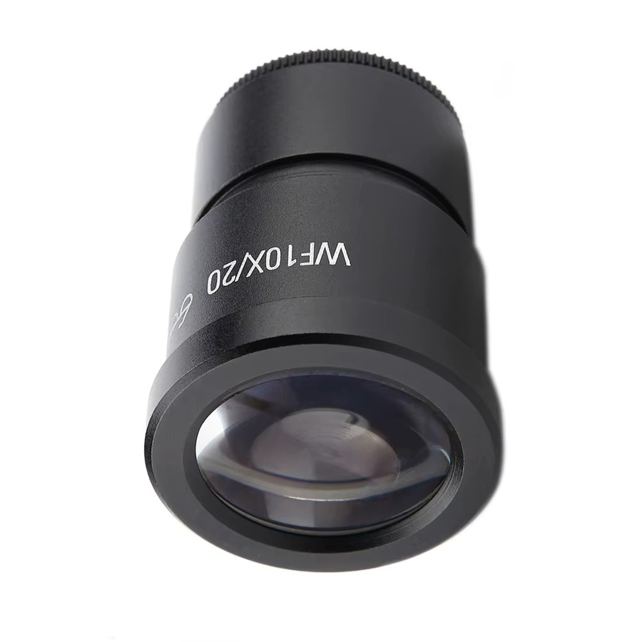 Qiilu Ersatz-Okular WF10X/20 Weitfeld-Optikglaslinse für Stereomikroskop, Schwarz, Montagegröße: 30 mm - Bild 2