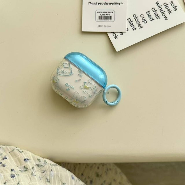 Blue Line Puppy Cat Schutzhülle für Apple AirPods 4 und AirPods Pro 2 der zweiten Generation in Blau - Bild 1