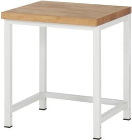RAU Werkbank Serie 8000 höhenverstellbar mit Buche-Massiv Arbeitsplatte, Grau, B/T/H: 75 x 70 x 84-104 cm - Bild 1