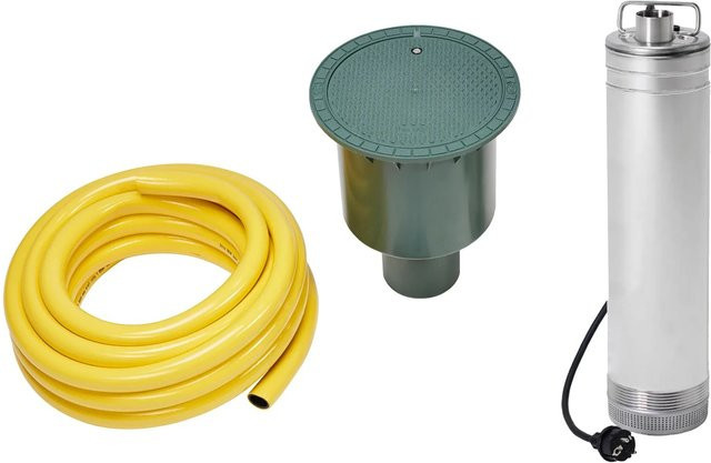 4RAIN Technikpaket Garten-Comfort Regenwassernutzung mit Tauchdruckpumpe in Bunt und Edelstahl - Bild 1
