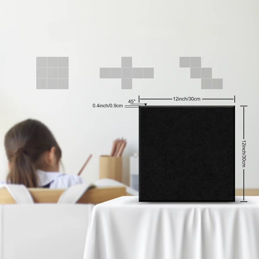 24 Stück Studio Akustikschaum Schallabsorbierende Schalldämmplatten aus Polystyrol, Farbe: Schwarz, B/B: 30 x 30 cm - Bild 5