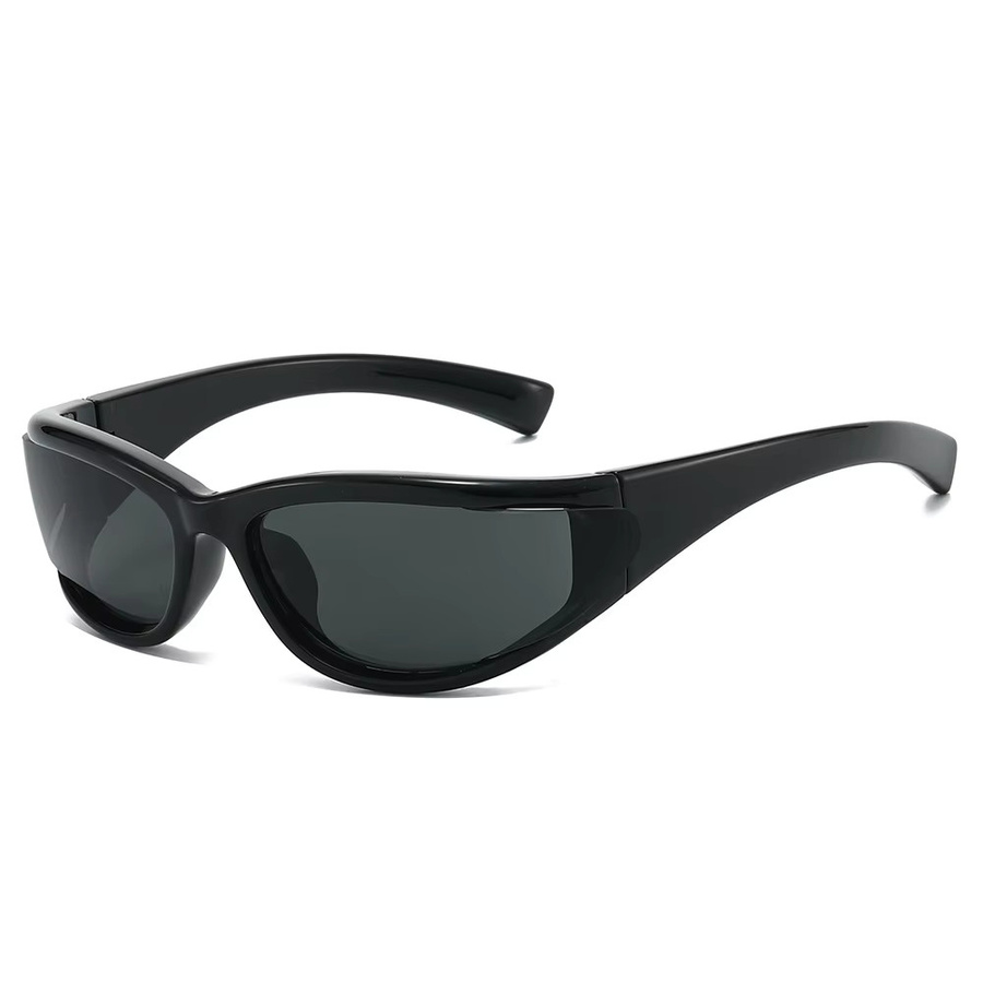 Sport-Sonnenbrille Unisex, Vollrand, Schwarz, Kunststoff - Bild 3