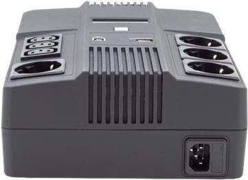 Digitus All-in-One USV-Anlage 600 VA / 360 Watt in Schwarz mit 7 Ausgangsanschlüssen und USB-Anschluss - Bild 2