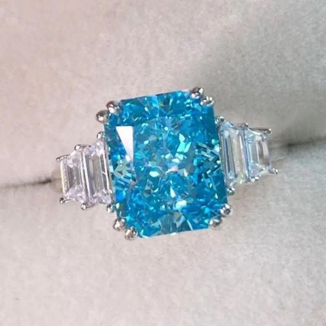 YIRAN Ring, Kupferfarbe, blaue Steine, Damen - Bild 1